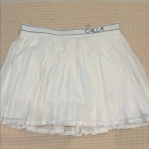 Calia White Layered Pleated Skater Skirt